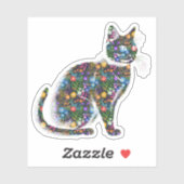 Sticker floral cat (Feuille)