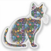Sticker floral cat (Devant)