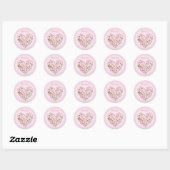 Sticker Floral Coeur Rose (Feuille)