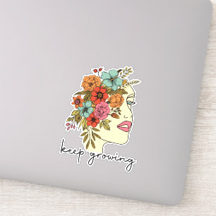 Sticker Floral Continuez À Être En Santé Mentale Positive