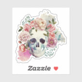Sticker Floral crâne (Feuille)