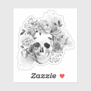 Sticker Floral crâne