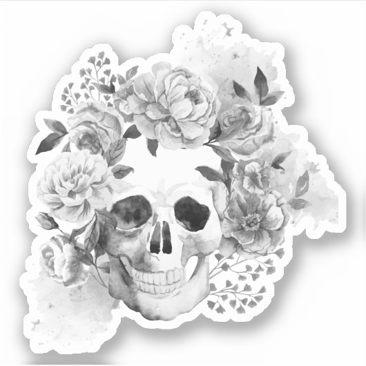 Sticker Floral crâne (Devant)