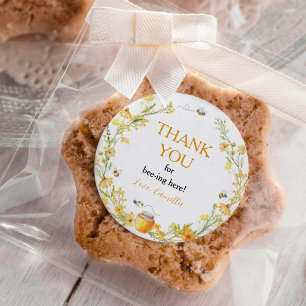 Sticker Floral d'abeille de miel Étiquette Anniver