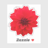Sticker Floral Dahlia Rouge (Feuille)