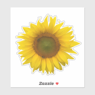 Sticker Floral de tournesol jaune rustique