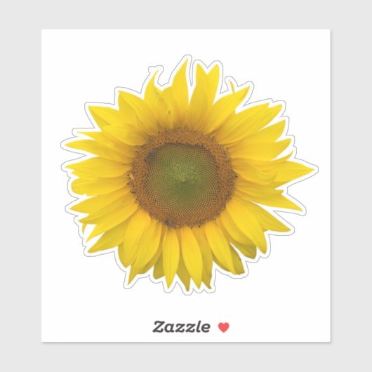 Sticker Floral de tournesol jaune rustique (Feuille)