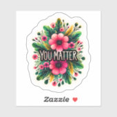 Sticker Floral Design Promoting Self-Worth (Feuille)