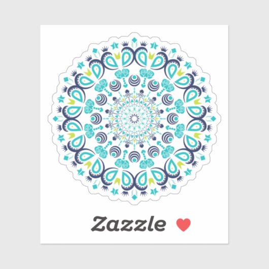 Sticker Floral Fleur Cute Mandala (Feuille)