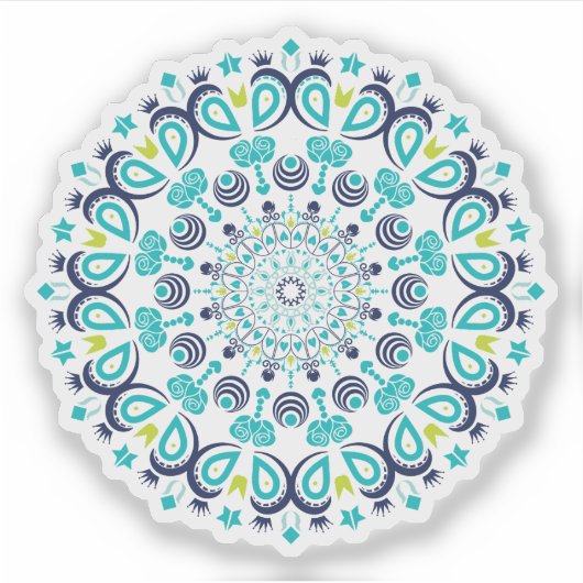 Sticker Floral Fleur Cute Mandala (Devant)