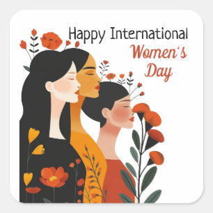 Sticker Floral Happy International Women's Day