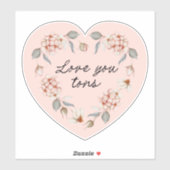 Sticker Floral Heart Valentine's Day (Feuille)