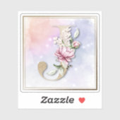 Sticker floral J Monogram Burgundy (Feuille)