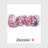 Sticker Floral Love Typography  (Feuille)