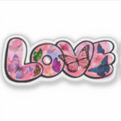 Sticker Floral Love Typography (Devant)