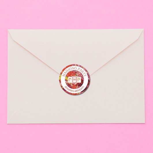 Sticker Floral Mahjong personnalisable