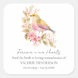 Sticker Floral Memorial Bird Faveurs de semences