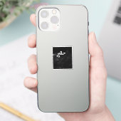 Sticker floral noir et blanc minimal (Téléphone)