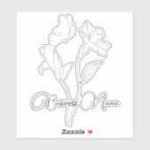 Sticker Floral Noir Et Blanc Moderne (Feuille)