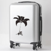 Sticker Floral Noir Extra Grand (Sur valise)