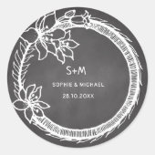 Sticker floral noir Mariage rustique (Devant)