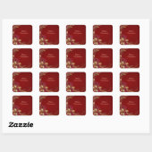 Sticker Floral Or Rouge (Feuille)