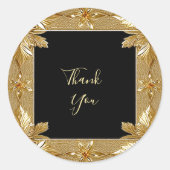 Sticker Floral Orné Noir Or (Devant)