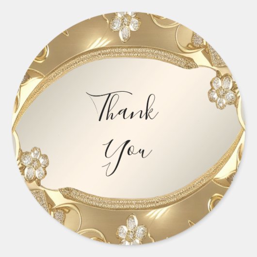 Sticker Floral Orné Or (Devant)