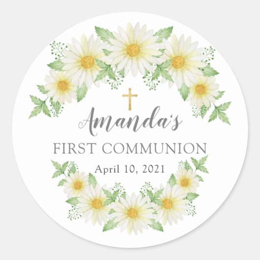 Sticker Floral Première Communion Fraîche Fraîche (Devant)