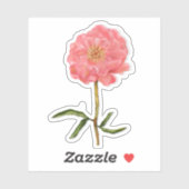 Sticker Floral Pretty Rose Peony Art (Feuille)