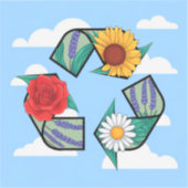 Sticker Floral Recycling Symbol | Eco-Friendly Nature (Recto)