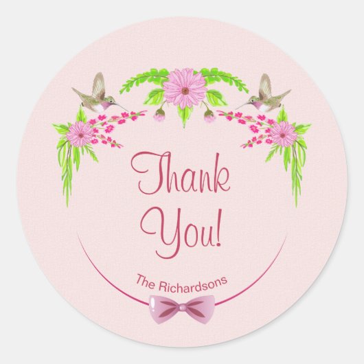 Sticker floral rose et vert nostalgique (Devant)