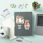 Sticker Floral rose floral blond fille sauvage ouest (Couverture iPad)