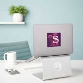 Sticker Floral S initial (Ordinateur portable sur le bureau)