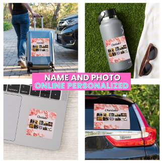 Sticker Floral Script Best Mom Ever Mère's Photo Collage