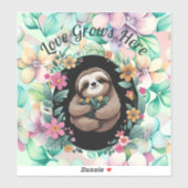 Sticker Floral Sloth Love pousse ici (Feuille)