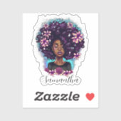 Sticker Floral Sparkling Afro Femme (Feuille)