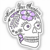 Sticker Floral Sugar Skull Purple Honor Your Ancestors (Recto)