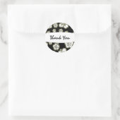 Sticker floral Tan & Black White Elegant Hibiscus (Sac)