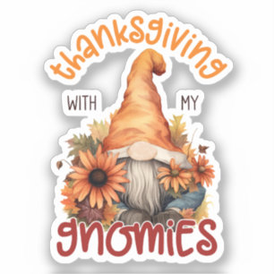 Sticker Floral Thanksgiving avec mes Gnomies