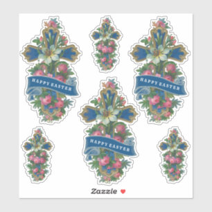 Sticker Floral Vintage Bonne Croix de Pâques