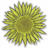Sticker Flore Rustique Tournesol Jaune Main tirée (Devant)