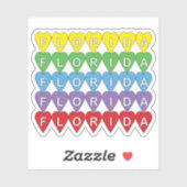 Sticker Florida Colorful Hearts (Feuille)