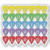 Sticker Florida Colorful Hearts (Devant)