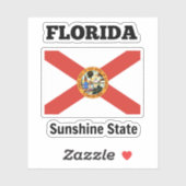 Sticker Floride, État de Sunshine, drapeau (Feuille)