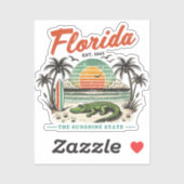 Sticker Floride, L'État Sunshine - Sunset Beach Scene (Feuille)