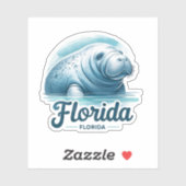 Sticker Floride, Manatee, (Feuille)
