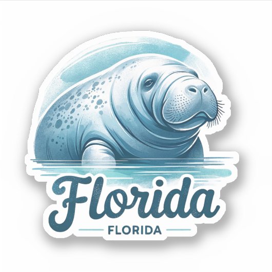 Sticker Floride, Manatee, (Devant)
