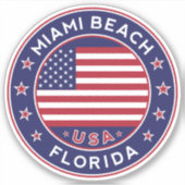 Sticker Floride, Miami Beach (Devant)