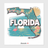 Sticker Floride rétro (Feuille)